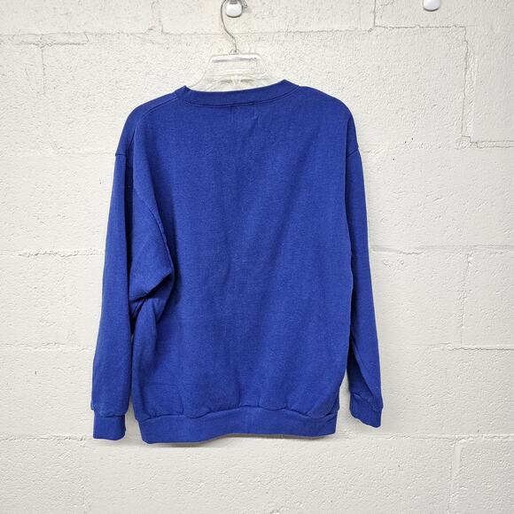 Vintage 90s Angel Sweatshirt   large Blue‎ Pullover Christian Bible Art God - Picture 2 of 10